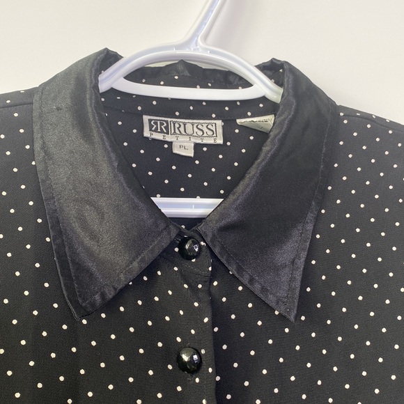 Vintage button up polka dot blouse - Picture 3 of 4